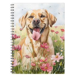 Caderno Espiral Revista de Aquarela do Labrador Retriever