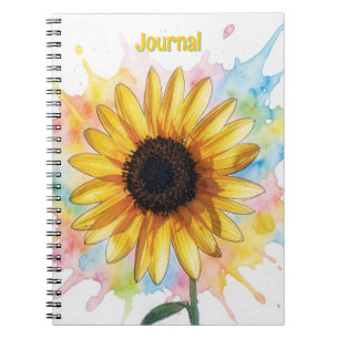 Caderno Espiral Revista Personalizada de Arte Floral com Borrifo d