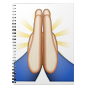 Caderno Espiral rezando emoji