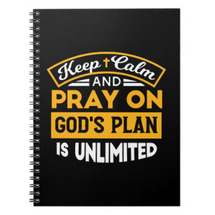 Caderno Espiral Reze e Confie no Plano Ilimitado de Deus baseado n