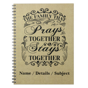 Caderno Espiral Rezos Familiares Juntos Permanecem Juntos Dizendo