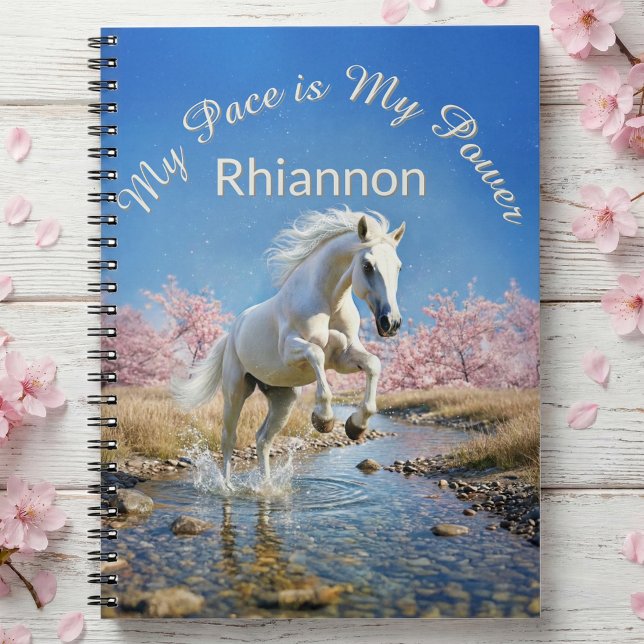 Caderno Espiral Rhiannon's White Horse Slow Living Empowerment (White Horse New Year resolutions, spring dreams, and daily thoughts Notebook. Empowerment Journal)