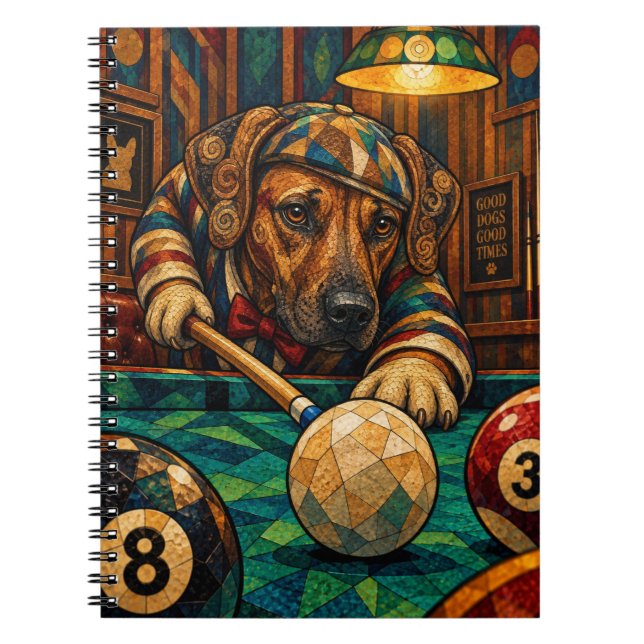 Caderno Espiral Rhodesian Ridgeback, Mosaico Geométrico (Frente)