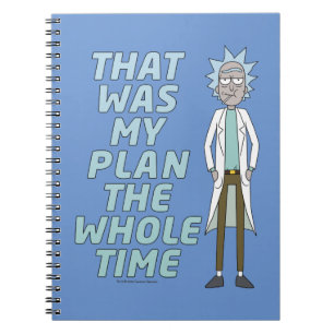 Caderno Espiral RICK E MORTY™ Esse Era O Meu Plano O Tempo Todo
