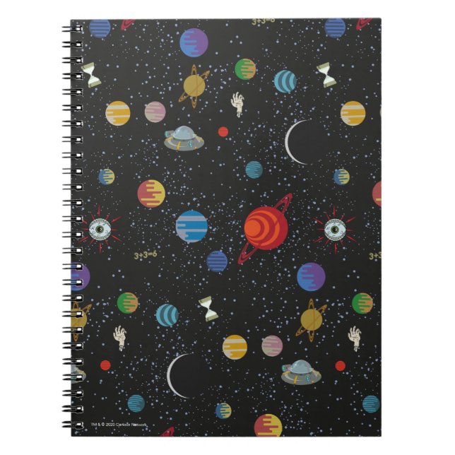 Caderno Espiral RICK E MORTY™ | Padrão espacial (Frente)