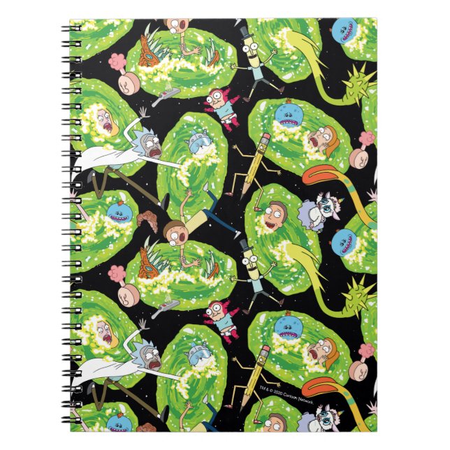 Caderno Espiral RICK E MORTY™ | Padrões de materiais de queda (Frente)