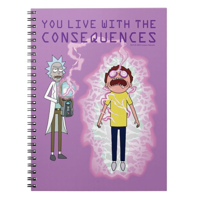 Caderno Espiral RICK E MORTY™ | Vive Com As Consequências (Frente)