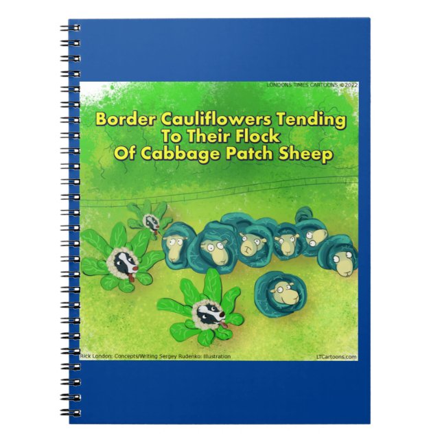 Caderno Espiral Rick London Funny Border Collie Flower Comic (Frente)