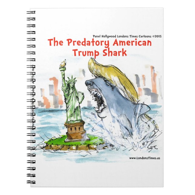 Caderno Espiral Rick London Funny Trump Shark (Frente)