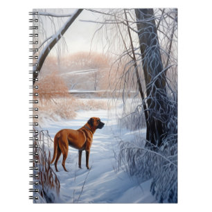 Caderno Espiral Ridgeback da Rodésia Deixou nevar o Natal