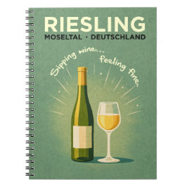 Caderno Espiral Riesling Moseltal Deutschland Vintage Travel Art