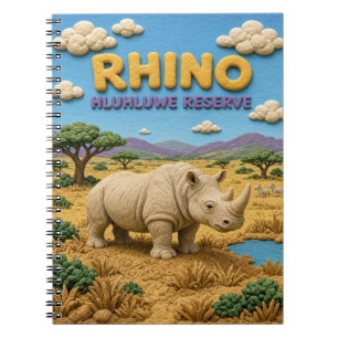 Caderno Espiral Rinoceronte Reserva Hluhluwe Moderno KlayKoo