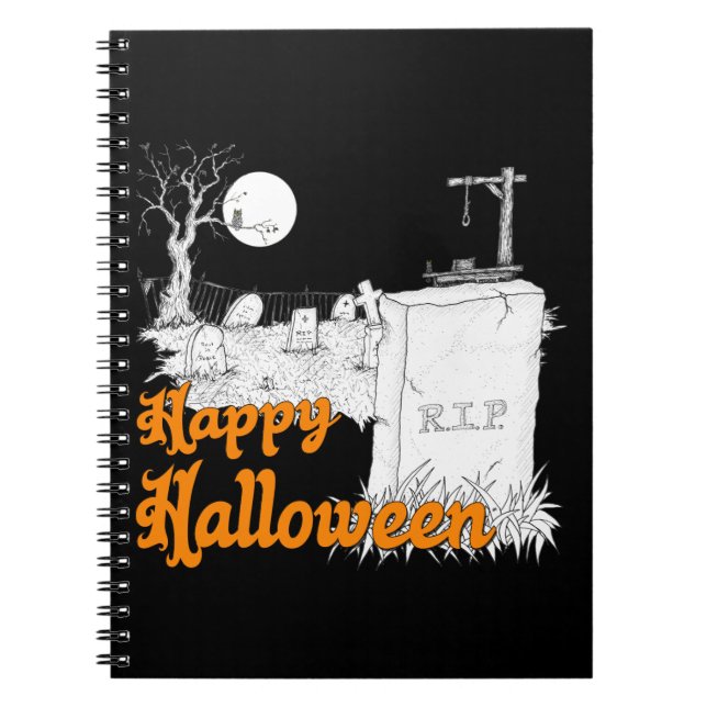 Caderno Espiral RIP de Halloween (Frente)