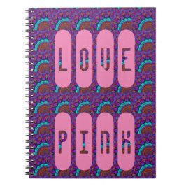 Caderno Espiral rmdesignflo55 LOVE PINK MANDALA LIGHT BLUE