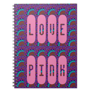 Caderno Espiral rmdesignflo55 LOVE PINK MANDALA LIGHT BLUE