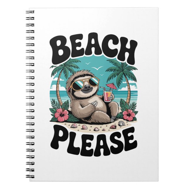 Caderno Espiral Roatan Honduras Sloth Summer (Frente)
