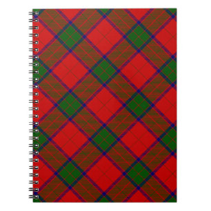 Caderno Espiral Robertson tartan xadrez verde vermelha