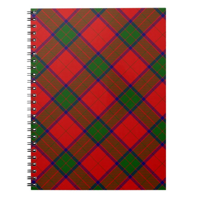Caderno Espiral Robertson tartan xadrez verde vermelha (Frente)