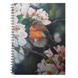 Caderno Espiral Robin com flor de cereja