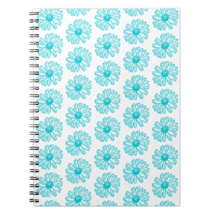 Caderno Espiral Robin Egg Blue Daisy Impressão, Hippie Flowers