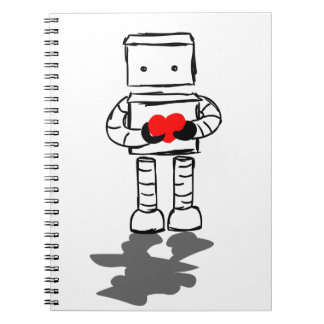 Caderno Espiral Robô com coração