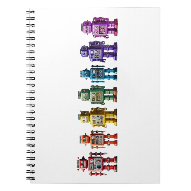 Caderno Espiral Robôs Arco-íris (Frente)