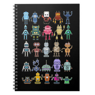 Caderno Espiral Robôs da Robot Collection Science Technology