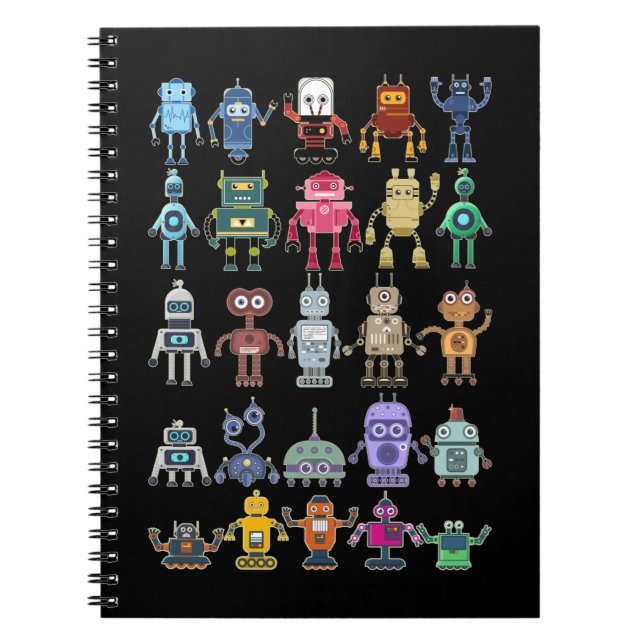 Caderno Espiral Robôs da Robot Collection Science Technology (Frente)