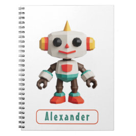Caderno Espiral Robôs Personalizáveis para Crianças