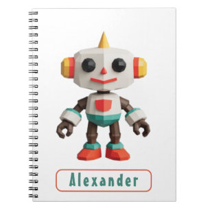 Caderno Espiral Robôs Personalizáveis para Crianças