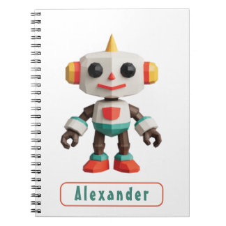 Caderno Espiral Robôs Personalizáveis para Crianças