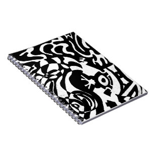 Caderno Espiral "Robot Dreams" Arte Abstrato B&W