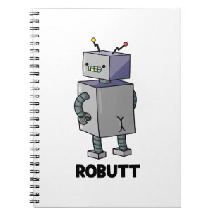 Caderno Espiral Robutt Funny Robot Pun 