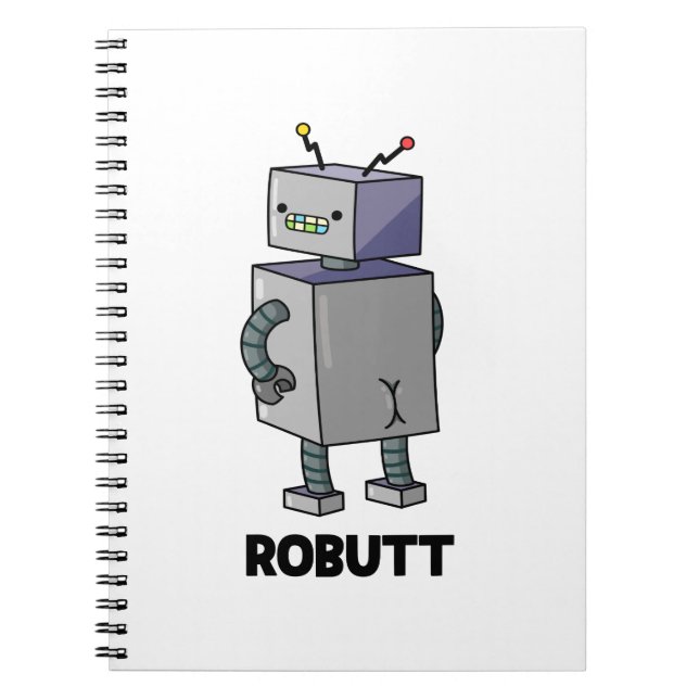 Caderno Espiral Robutt Funny Robot Pun (Frente)