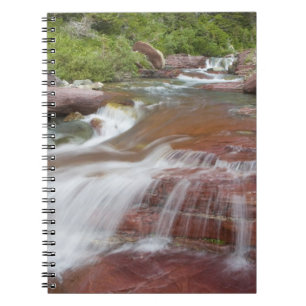Caderno Espiral Rocha vermelha em Baring Creek no Glacier National