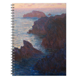 Caderno Espiral Rochas em Belle-lle, Port-Domois (Claude Monet)