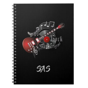 Caderno Espiral Rock Guitar - Vermelho