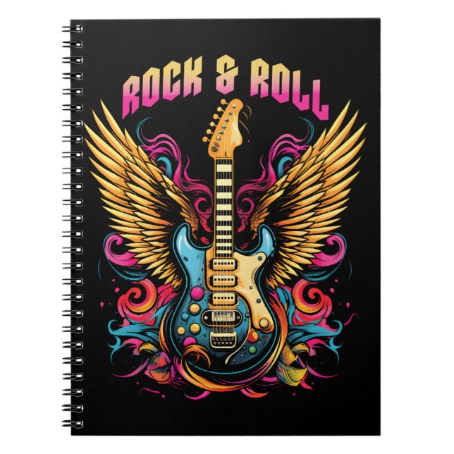 Caderno Espiral Rock n Roll Asas de Violão (Frente)