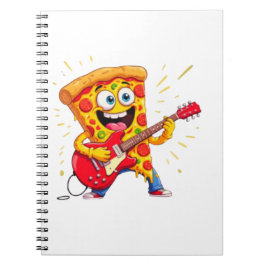 Caderno Espiral **Rock ’n’ Roll Pizza – Funny Guitar-Playing Slice