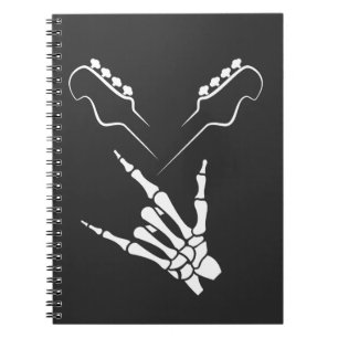 Caderno Espiral Rocker Skeleton Hand Rock