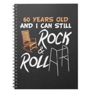 Caderno Espiral Rocking Cadeira Walking Aid Rock Music 60th Birthd