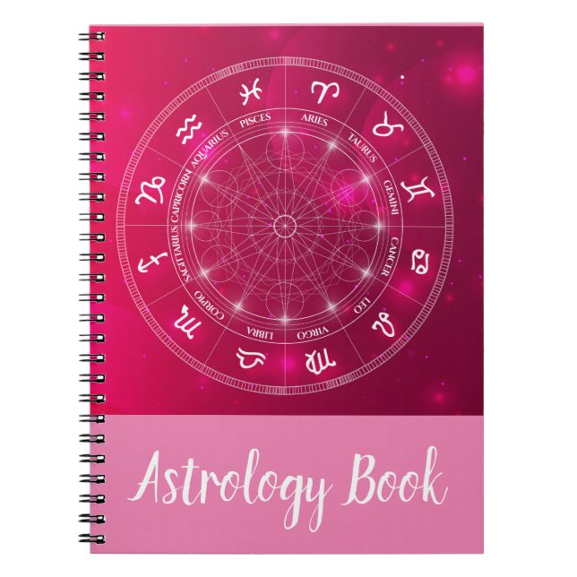 Caderno Espiral Roda do Zodíaco da astrologia moderna e trendy (Frente)