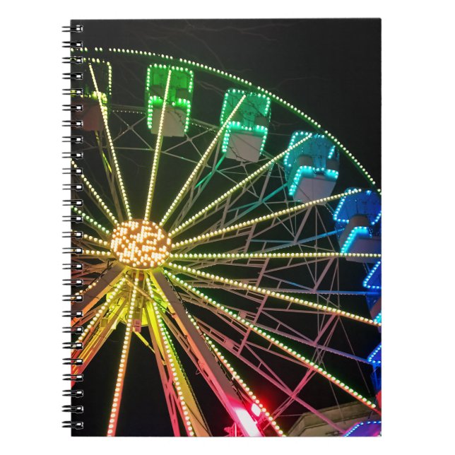 Caderno Espiral Roda-férris verde e azul (Frente)