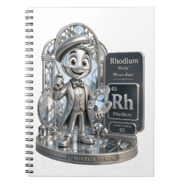 Caderno Espiral Ródio personagem da ATOMIVRA™