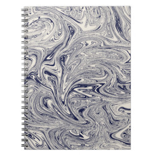 Caderno Espiral Rodovalho Azul e Branco Elegante