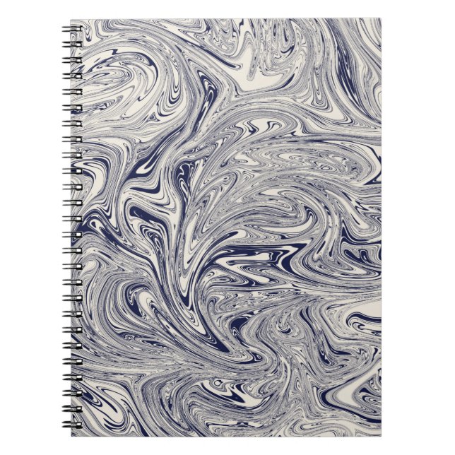 Caderno Espiral Rodovalho Azul e Branco Elegante (Frente)