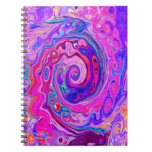 Caderno Espiral Rodovalho-roxo e Abstrato cor-de-laranja