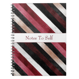 Caderno Espiral Rojas Champagne Burgundy Preto Listras