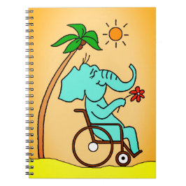 Caderno Espiral Rollstuhlfahrer Elefant