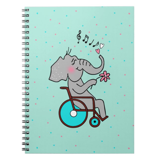 Caderno Espiral Rollstuhlfahrer Elefant verliebt (Frente)
